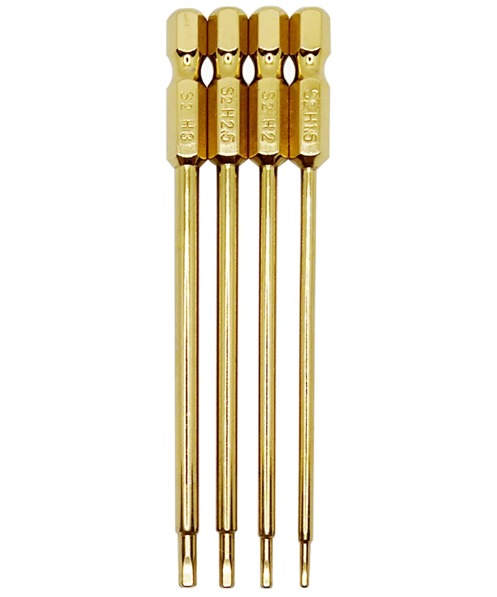 Raflot RC Hex Bit Set 1.5mm, 2.0mm, 2.5mm & 3.0mm | Titanium Coated, High Hardness (100mm Length) - main product image