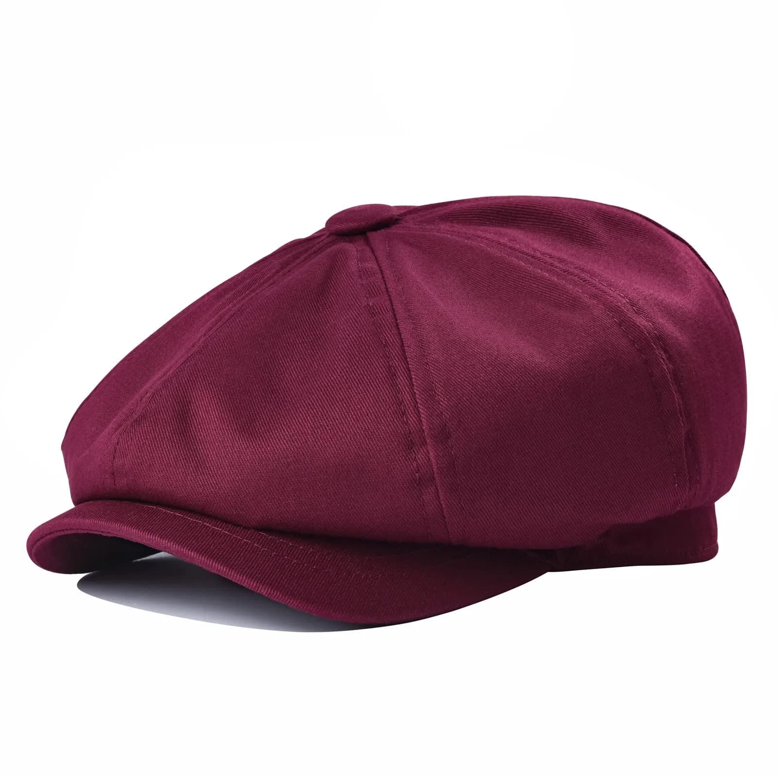 BOTVELA Men's 100% Cotton Gatsby Ivy Golf Cabbie Hat Burgundy 7 7/8 | Classic Vintage Style