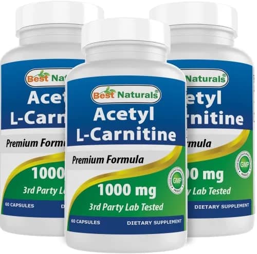 Best Naturals Acetyl L-Carnitine 1000 mg | 60 Capsules (Pack of 3) for Brain & Energy Support thumbnail 1