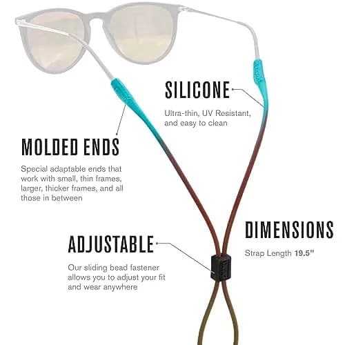 Chums Slim Retainer - Adjustable Silicone Eyewear Keeper | Low Profile, Durable & Water-Resistant (Black/Smoke) thumbnail 6