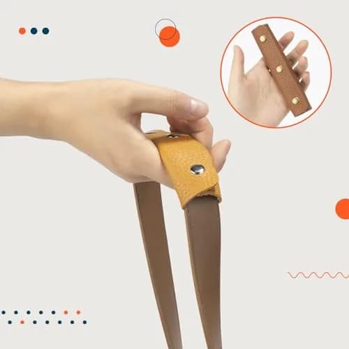 IUAQDP Leather Handle Wrap Cover for Luggage & Bags Light Brown | Protect & Decorate thumbnail 3