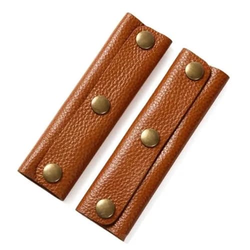 IUAQDP Leather Wrap Cover for Luggage & Bags | Brown PU Leather Handle Protector thumbnail 1