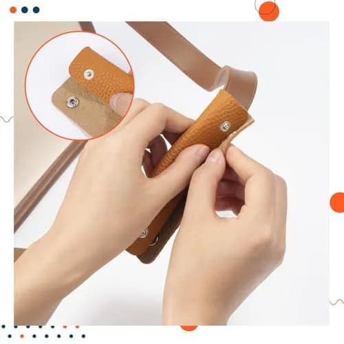 IUAQDP Leather Wrap Cover for Luggage & Bags | Brown PU Leather Handle Protector thumbnail 4
