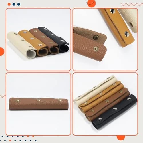 IUAQDP Leather Wrap Cover for Luggage & Bags | Brown PU Leather Handle Protector thumbnail 6