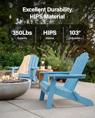 MXIMU Folding Adirondack Chair for Outdoor, Easy to Assemble & Comfortable thumbnail 6
