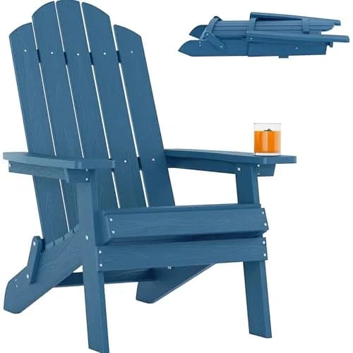 MXIMU Folding Adirondack Chair for Outdoor | Easy Assembly & Comfortable Design thumbnail 1
