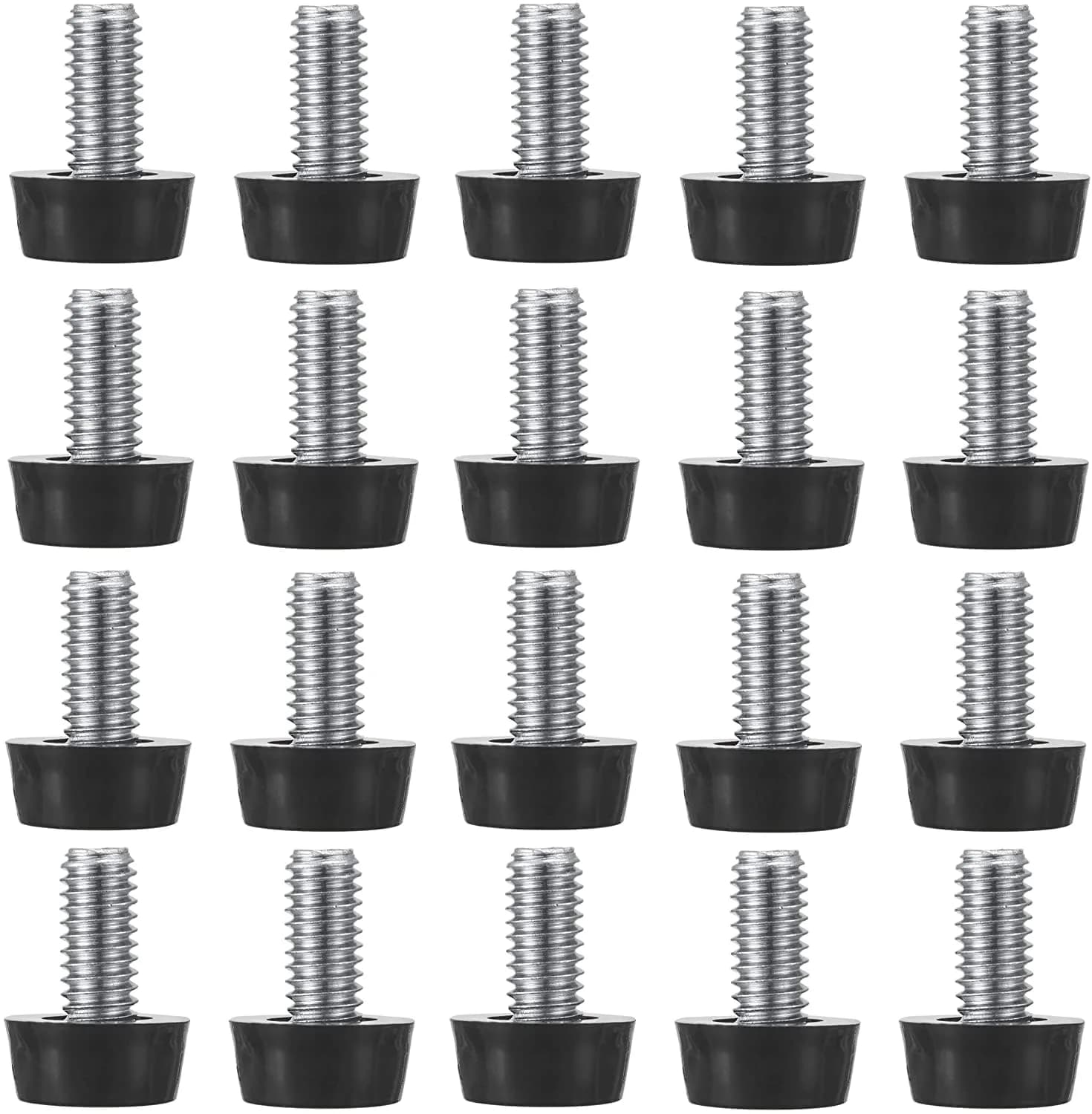 EZALOR M8 Thread Furniture Levelers 20 pcs | Adjustable Stainless Steel Screws for Light Duty Furniture - main product image