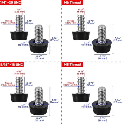 EZALOR M8 Thread Furniture Levelers 20 pcs | Adjustable Stainless Steel Screws for Light Duty Furniture thumbnail 2