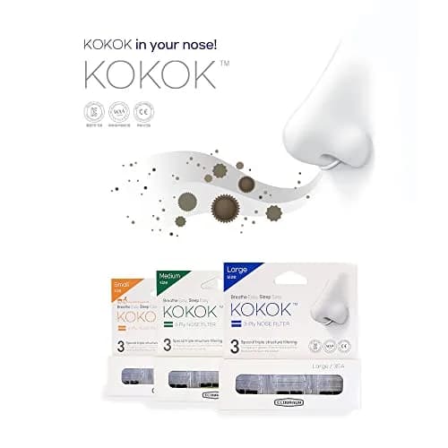 KOKOK 3-Ply HEPA Nose Filter Medium (1.7g / 0.06 oz) | Reusable Air Filtration for Dust & Pollution thumbnail 2