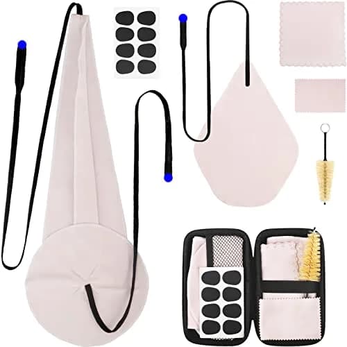 Eison Saxophone Cleaning Kit with Case for Alto, Tenor, Clarinet, Flute, Trumpet - 8PCS Mouthpiece Cushions & Microfiber Cloths (Beige) thumbnail 1
