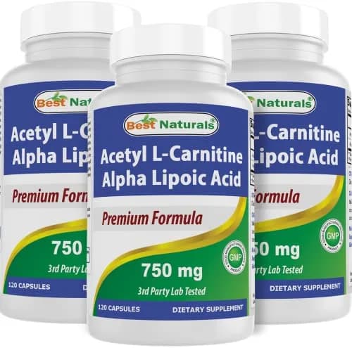 Best Naturals Acetyl L-Carnitine & Alpha Lipoic Acid 750 mg | 360 Capsules for Energy & Metabolism thumbnail 1