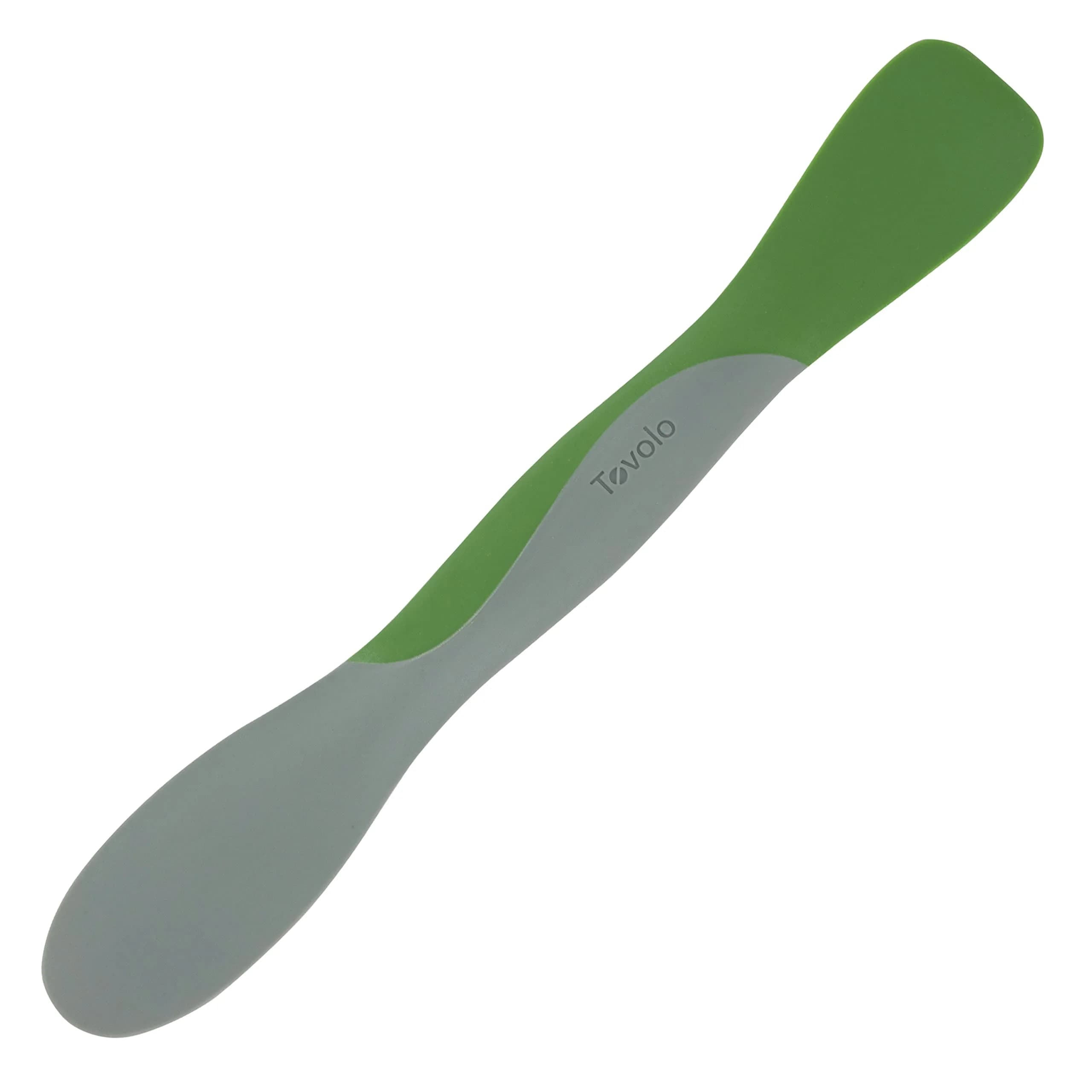 Tovolo Mini Scoop and Spread Tool for Kitchen Meal Prep Small Sandwich Spreader Spatula for Peanut Butter Jelly, Silicone BPA Free Dishwasher Safe Scooper Spreader, Pesto Green and Oyster Gray | Versatile Kitchen Tool for Spreading & Scooping