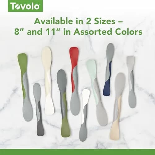 Tovolo Mini Scoop and Spread Tool for Kitchen Meal Prep Small Sandwich Spreader Spatula for Peanut Butter Jelly, Silicone BPA Free Dishwasher Safe Scooper Spreader, Pesto Green and Oyster Gray | Versatile Kitchen Tool for Spreading & Scooping thumbnail 5