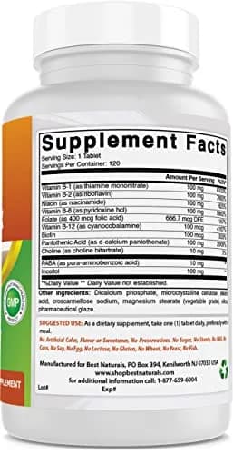 Best Naturals B 100 Complex 120 Tablets | B Vitamins for Energy & Immunity thumbnail 5