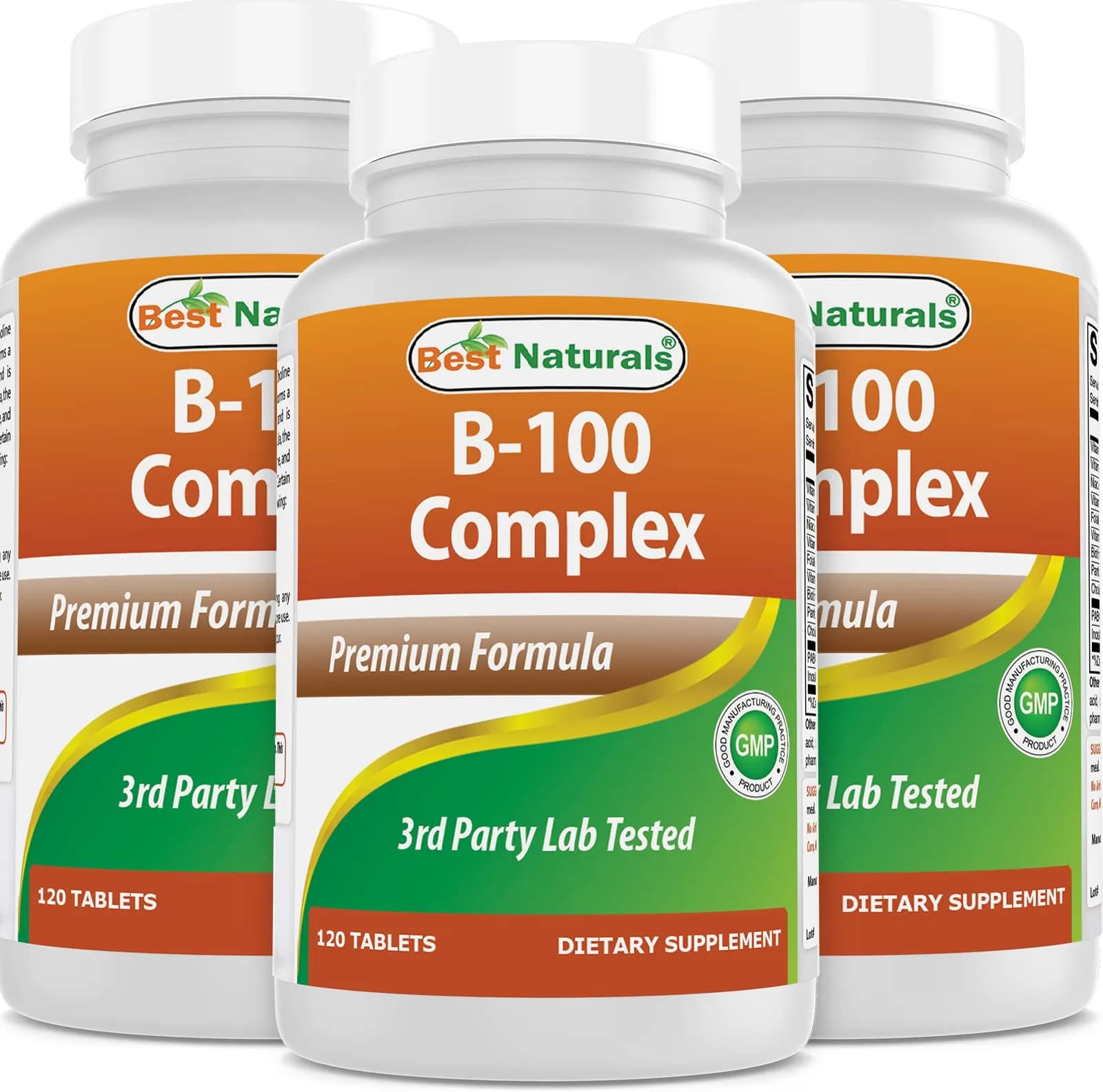 Best Naturals B 100 Complex 120 Tablets | B Complex Vitamins for Adults