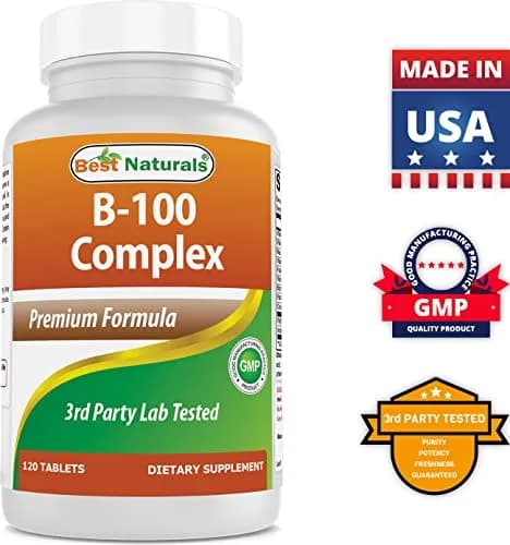 Best Naturals B 100 Complex 120 Tablets | B Complex Vitamins for Adults thumbnail 7