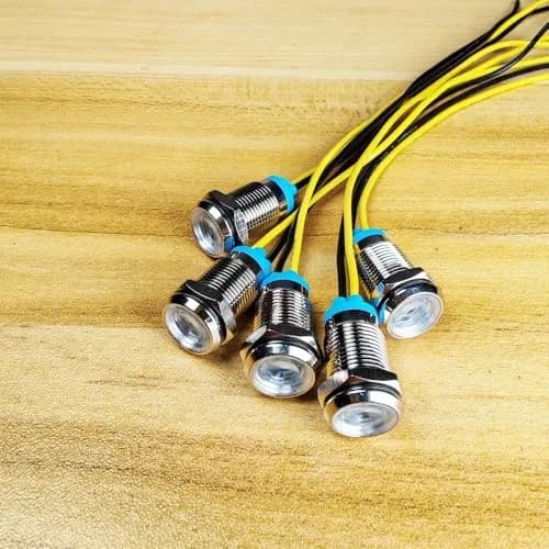 Gebelit White 5pcs 10mm LED Metal Indicator Light 220VAC Waterproof Signal Lamp | Industrial Electrical Indicator Lights thumbnail 2