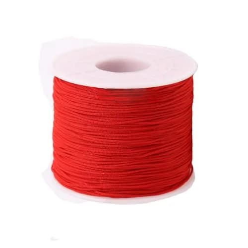 Xiezyu Red Nylon Beading Cord 0.5mm (150 Yards) | Braided Thread for Jewelry Making thumbnail 1