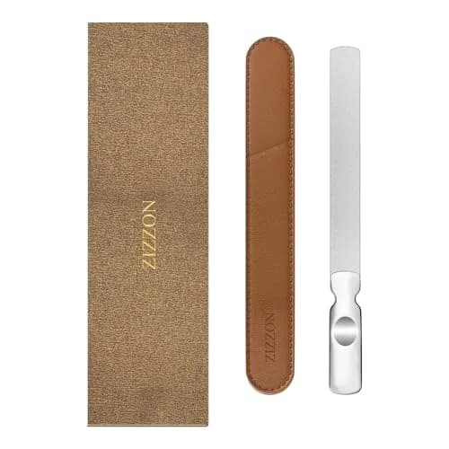ZIZZON Professional Stainless Steel Nail File Double Sided for Natural Nails, 14.5cm (5.7 Inch) | Heavy Duty Reusable Manicure Filer thumbnail 9