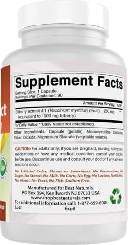Best Naturals Bilberry 1000 Mg 90 Capsules | Supports Eye & Circulatory Health thumbnail 6