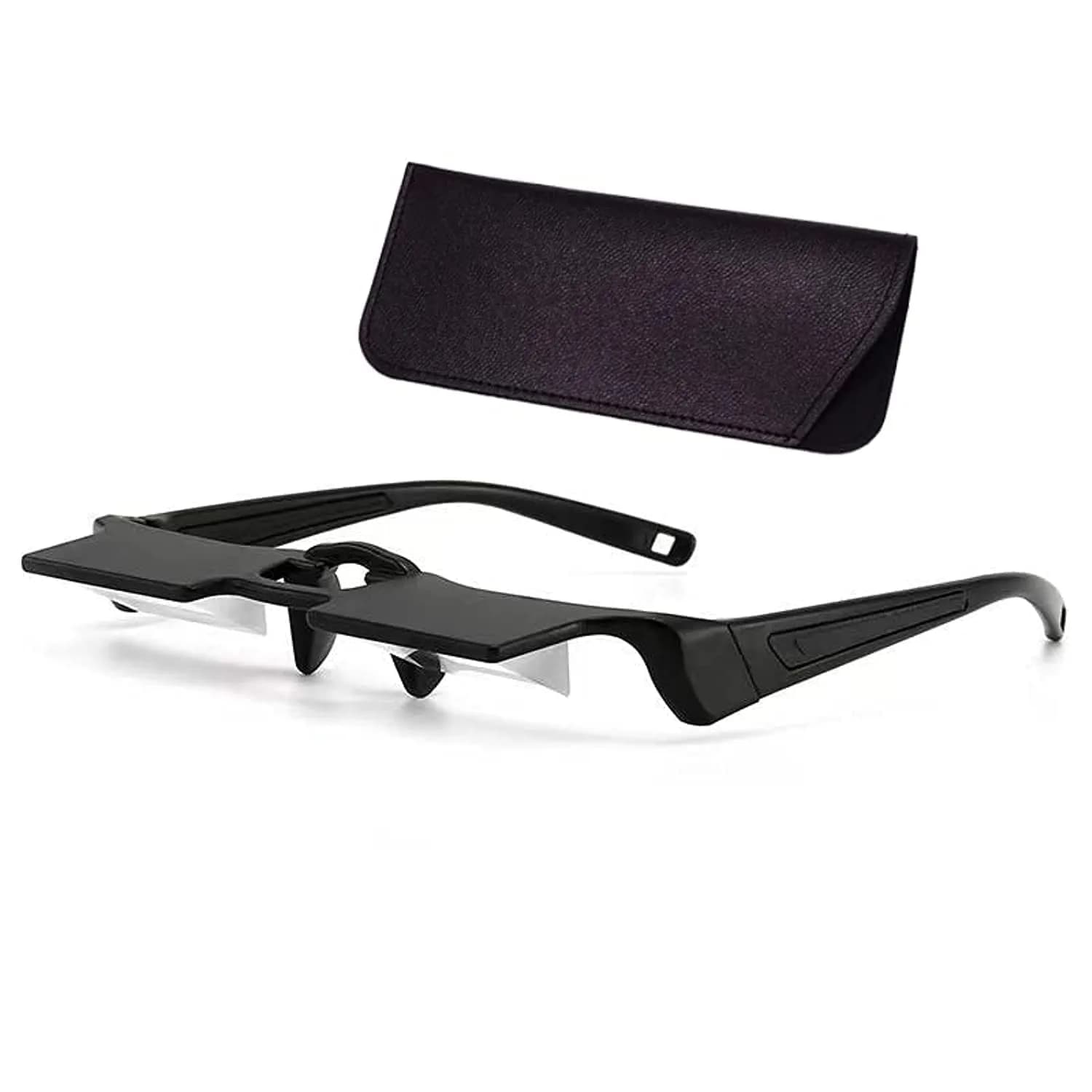 Sigvetan Lazy Glasses Laying Down Light Prism Glasses 0.39 in Wide | Neck Relaxer for Lying Down Reading & Watching TV (Grey) — Black