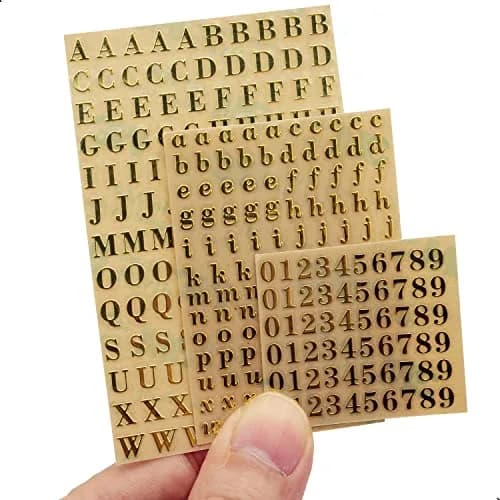 SIXQJZML Mini Alphabet Number Stickers 4.5mm (0.18 inch) | Glitter Alloy Self-Adhesive Letters for Crafts thumbnail 3