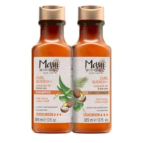 Maui Moisture Curl Quench + Coconut Oil Shampoo & Conditioner Set 384ml (13 Fl Oz) | Vegan, Silicone & Paraben-Free for Tight Curly Hair thumbnail 1