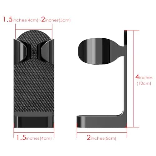 Linkidea 2 Pack Wall Mount Razor Holder | Self-Adhesive Bathroom Organizer for Philips 7, 9 Series, Black thumbnail 4