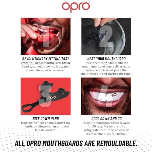 OPRO Bronze Level UFC Moldable Mouth Guard Essential Fit (White) 1 Unit | Custom Fit for Impact Sports thumbnail 5
