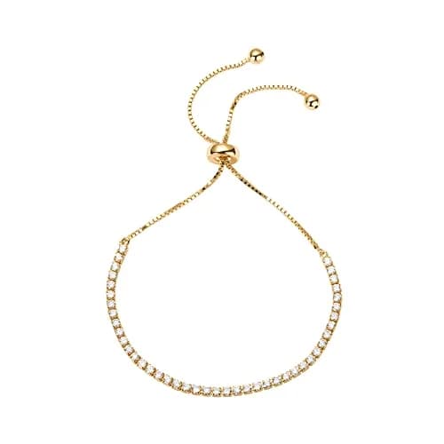 PAVOI Classic Tennis Bracelet for Women, 18K Gold Vermeil, 2mm CZ, 9.5 Inch | Sparkles with 40 Stones thumbnail 1