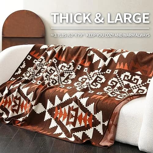ACUSHLA Merino Wool Camping Blanket Aztec Brown | Breathable, Warm & Soft thumbnail 6