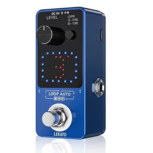 LEKATO Loop Auto Guitar Looper Pedal with Tuner & Sync Function | 18 Min Record Time, 3 Loops, Unlimited Overdubs thumbnail 1