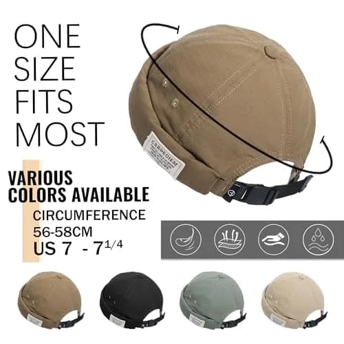 Croogo Sailor Watch Cap Rolled Cuff Beanie Hat - Black (56-60cm) thumbnail 4