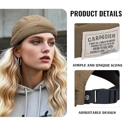 Croogo Sailor Watch Cap Rolled Cuff Beanie Hat - Black (56-60cm) thumbnail 5