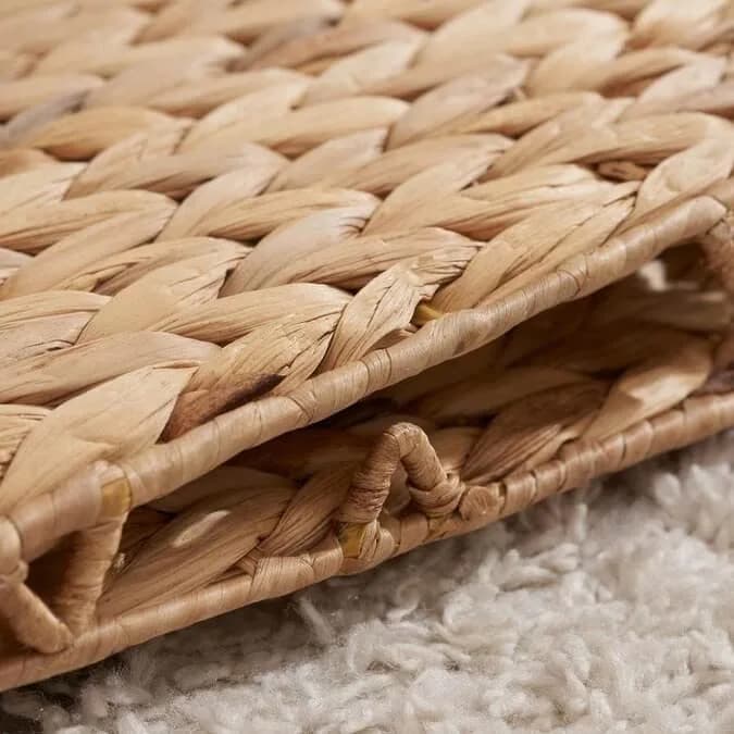 M4DECOR Water Hyacinth Storage Cube Baskets 30cm (12x12x12in) | Set of 4 Natural Woven Baskets for Shelves thumbnail 8