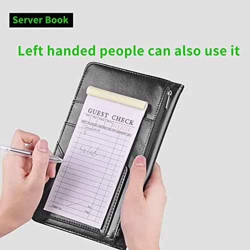 JANENFNA Server Books for Waitress with 7 Large Pockets | Waterproof PU Leather Organizer for Food Service (70-120c) thumbnail 6
