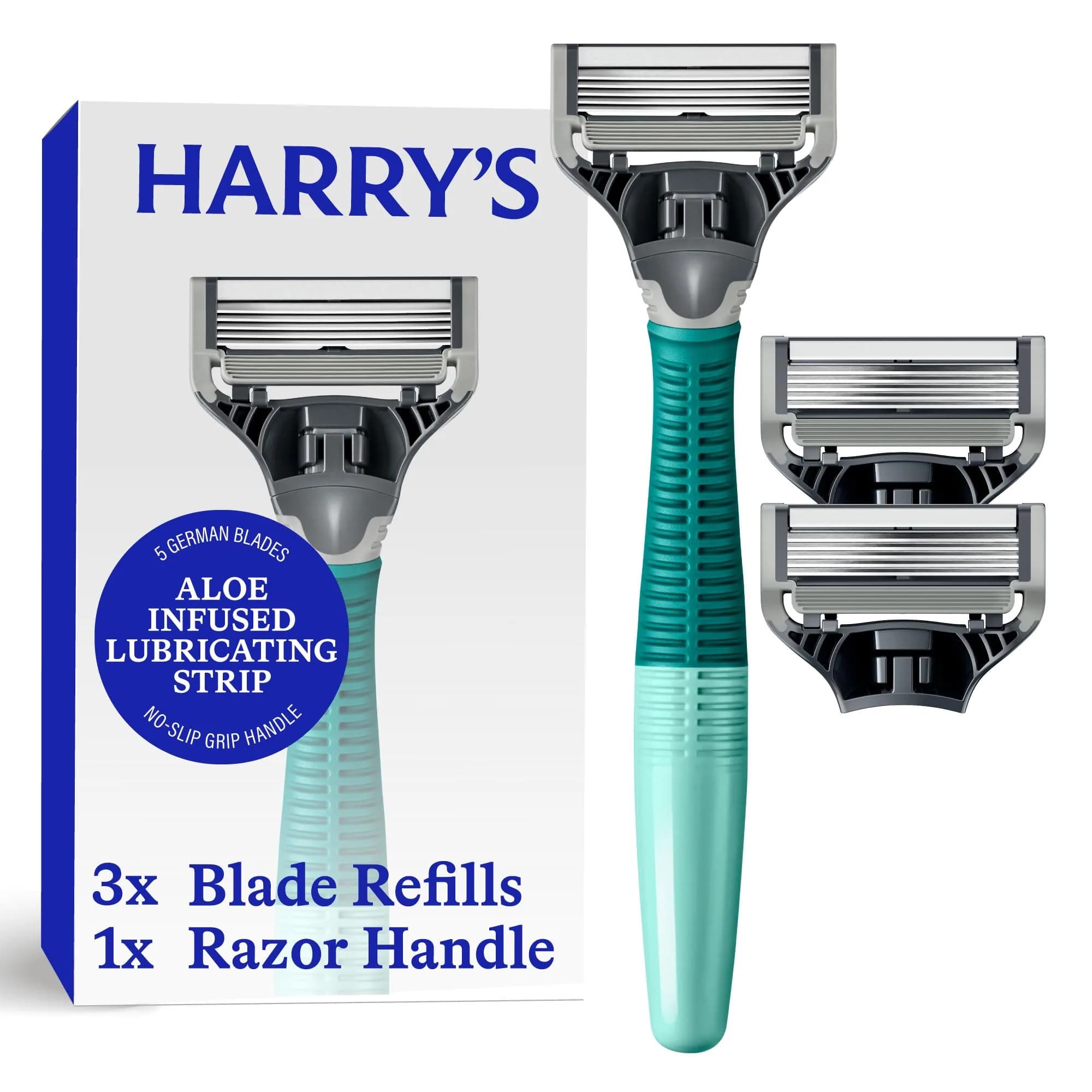 Harry's Original Shaving Kit for Men - Razor Handle & 3 German-Engineered Blades | Sage