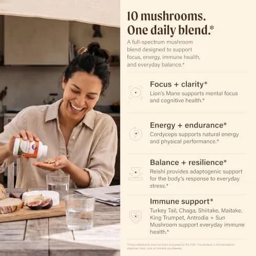 OM MUSHROOM SUPERFOOD Master Blend Mushroom Capsules 168 Count | Supports Immunity & Stress Relief thumbnail 2