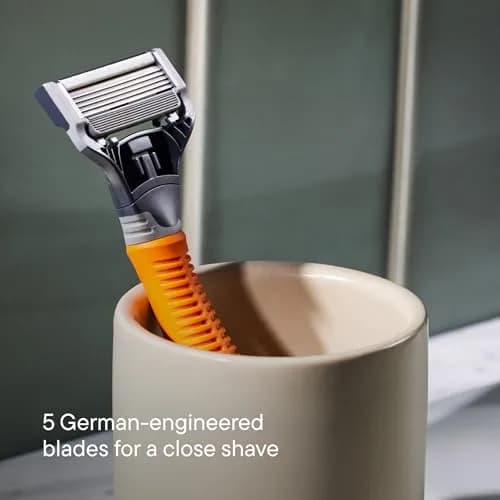 Harry's Original Shaving Kit for Men - 5-Blade Razor Handle & 3 Refills | German Engineered Ember thumbnail 4