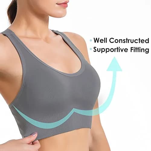 Evercute Sports Bra for Women Padded Medium Support Criss Cross Strappy Bras Seamless High Impact Yoga Exercise Athletic Bras | Supportive & Stylish thumbnail 4
