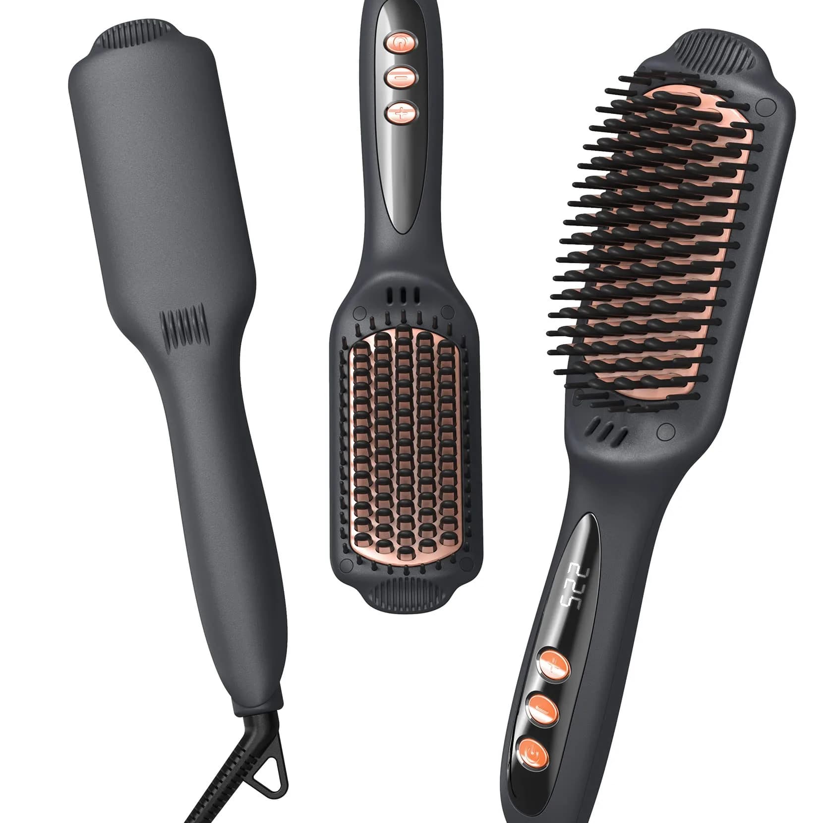 LANDOT Hair Straightener Brush Ionic Ceramic Heated Hot Brush | 12 Temp Settings, Dual Voltage, Safe & Fast - main product image