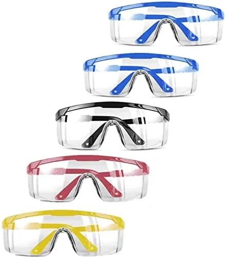 mozeeda 5-Pack Safety Goggles for Men & Women | Over-Glasses Fit, Anti-Fog, Anti-Scratch, Impact-Resistant thumbnail 1