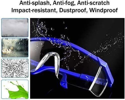 mozeeda 5-Pack Safety Goggles for Men & Women | Over-Glasses Fit, Anti-Fog, Anti-Scratch, Impact-Resistant thumbnail 4