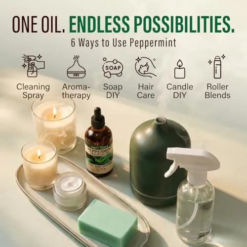 KUKKA Essential Oils Peppermint Essential Oil 118ml (4 Fl Oz) | Pure, Organic, Steam Distilled for Aromatherapy & Skin thumbnail 6