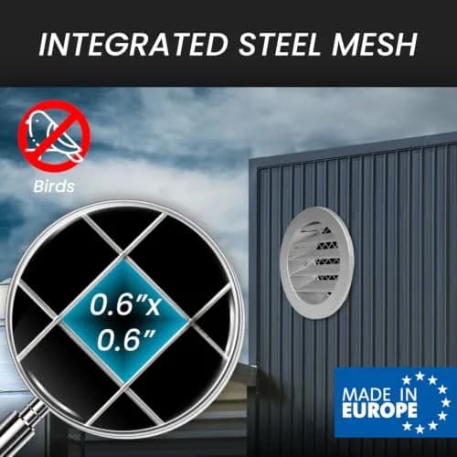 Repa Market 8 Inch (20.32 cm) Heavy-Duty Aluminum Alloy Gable Vent | Outdoor Air Return Grille with Mesh Screen thumbnail 4