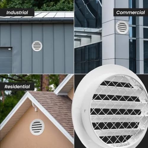 Repa Market 10 Inch (25.4 cm) White Aluminum Alloy Gable Vent with Mesh Screen | Heavy-Duty Outdoor Air Return Grille thumbnail 5