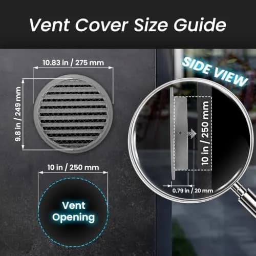 Repa Market 10 Inch (25.4 cm) White Aluminum Alloy Gable Vent with Mesh Screen | Heavy-Duty Outdoor Air Return Grille thumbnail 2