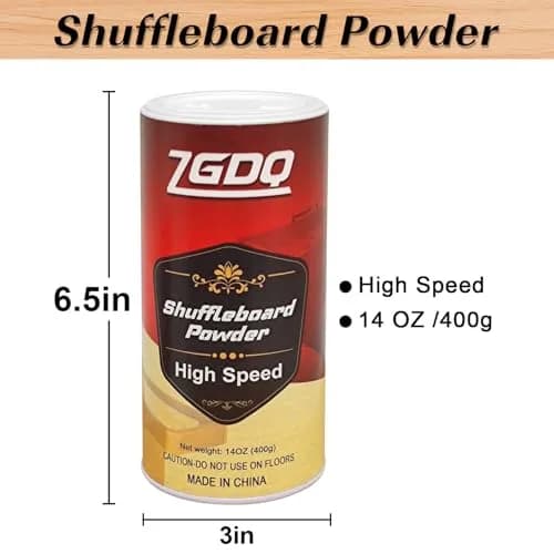 ZGDQ Shuffleboard Powder Set | 2 Cans 14oz & Mini Broom for Table Games thumbnail 2
