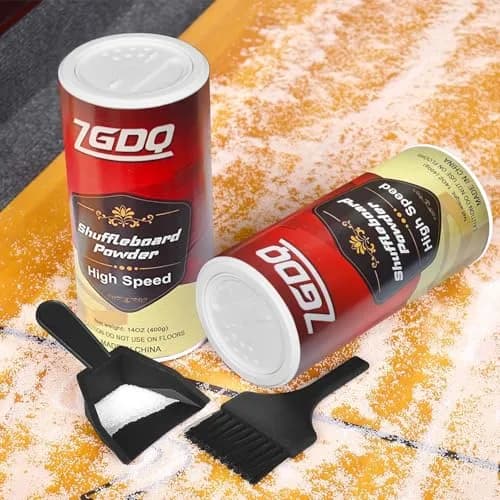 ZGDQ Shuffleboard Powder Set | 2 Cans 14oz & Mini Broom for Table Games thumbnail 3