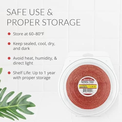 Walker Tape Sensi-Tak Hairpiece Roll 1" x 36 Yards | Extended Wear Wig Adhesive for Poly Systems thumbnail 7